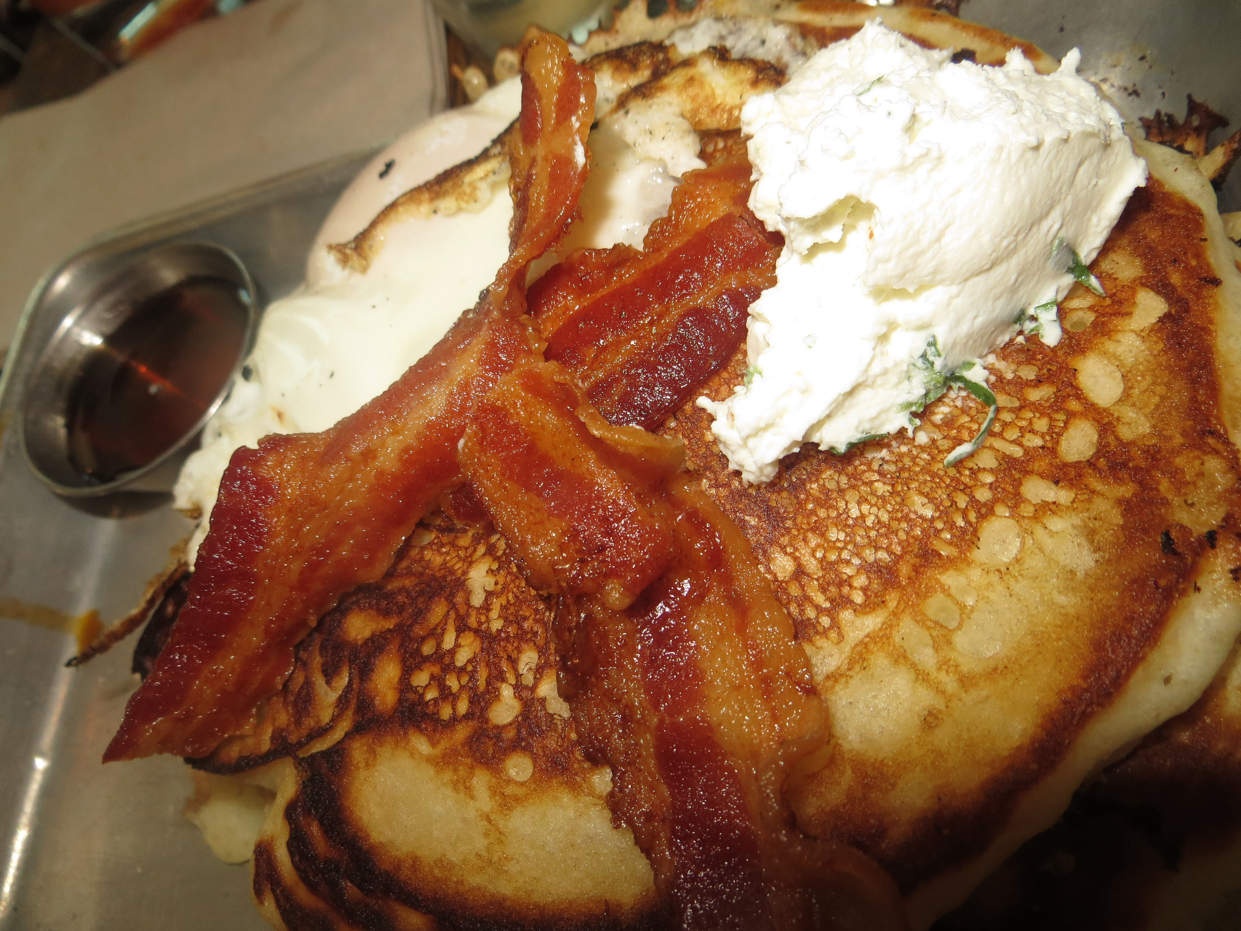 Pancakes Bacon Goat Cheese Cascabel