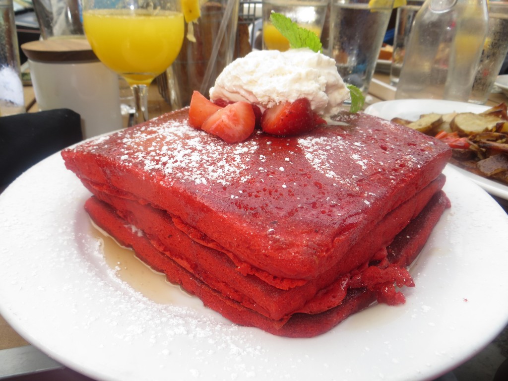 Red Velvet Pancakes - Green Eggs Cafe