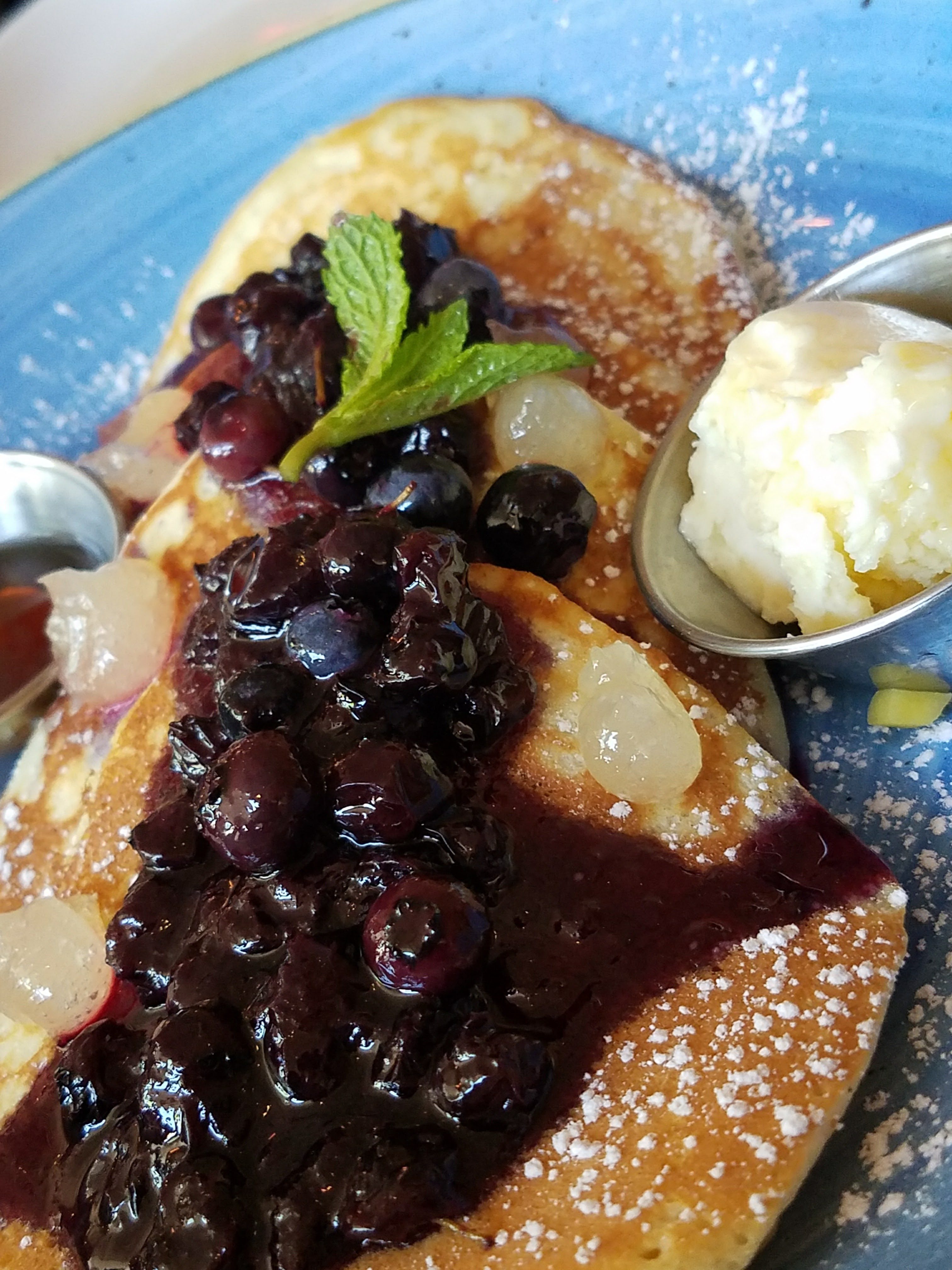 Blueberry Ricotta Pancakes.